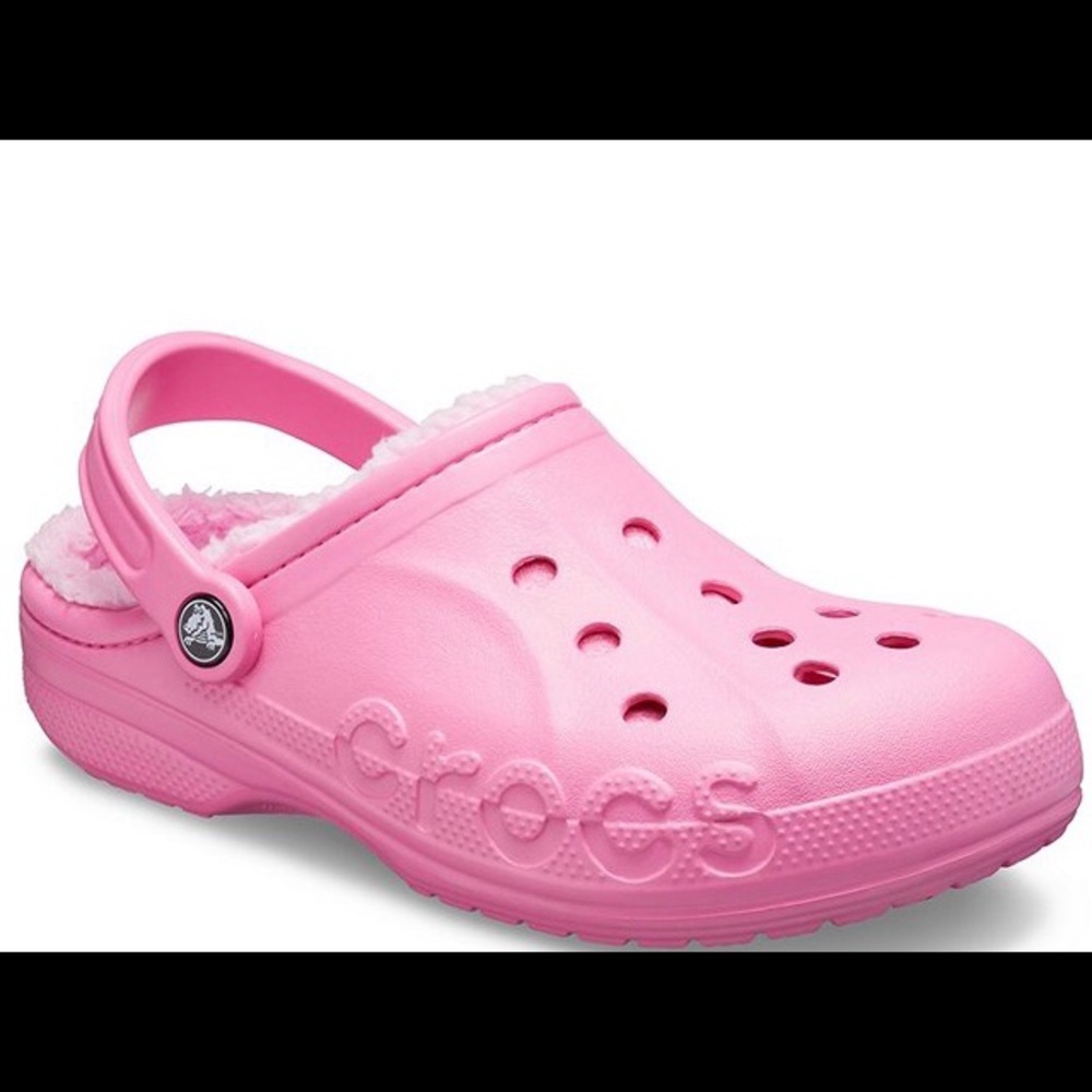 Pink Fur Lined Crocs